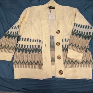 Cable knit cardigan